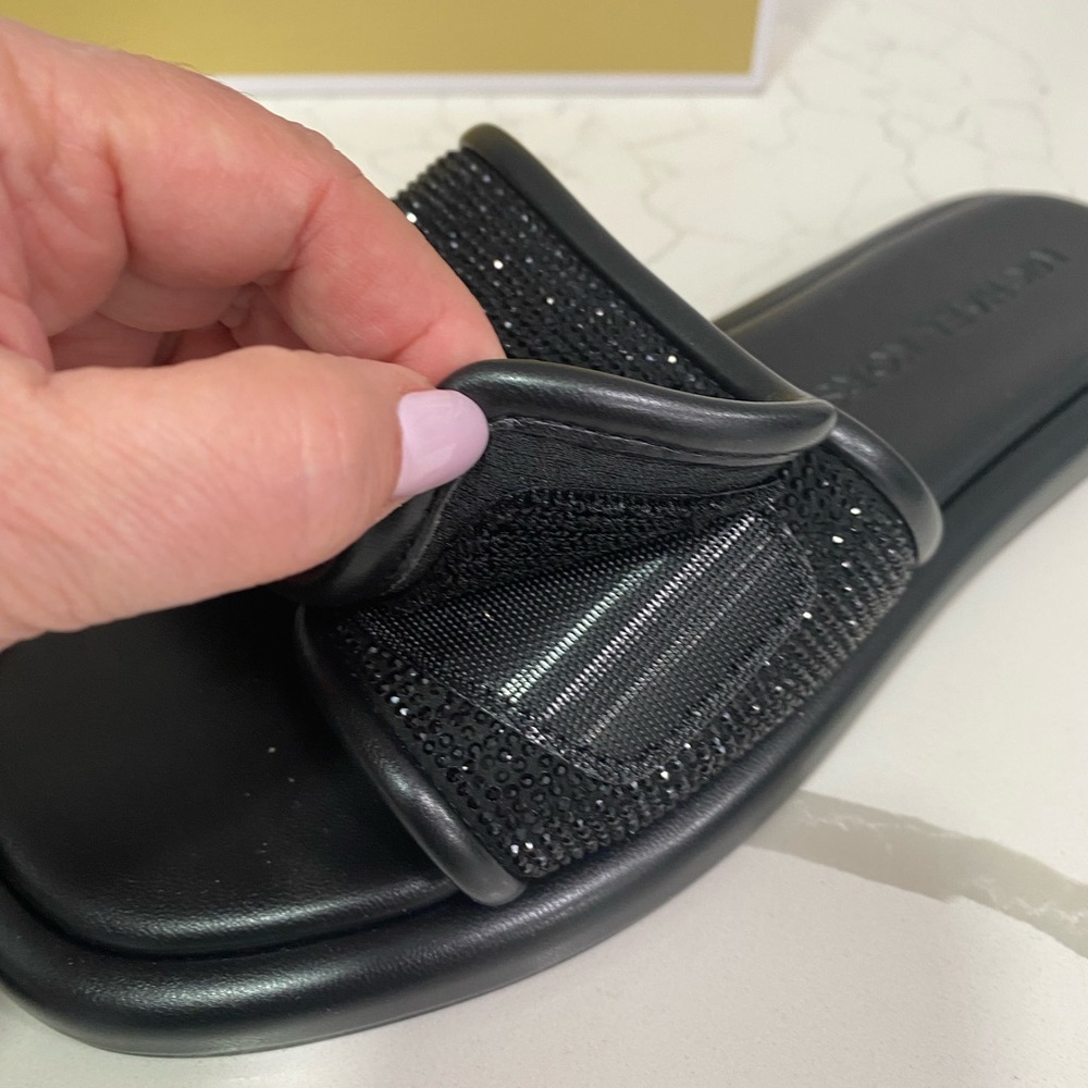 Michael Kors Black Crystal Slide Sandals - Picture 3 of 6